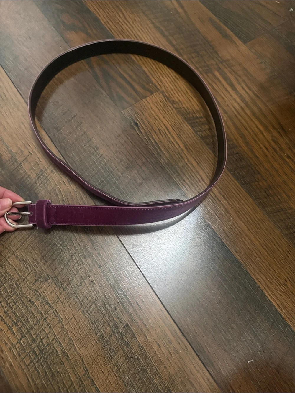 Target Women's Purple Faux Velvet Belt - Classic Slim Style Large